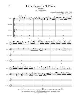 Little Fugue in G minor (for Flute Quartet)