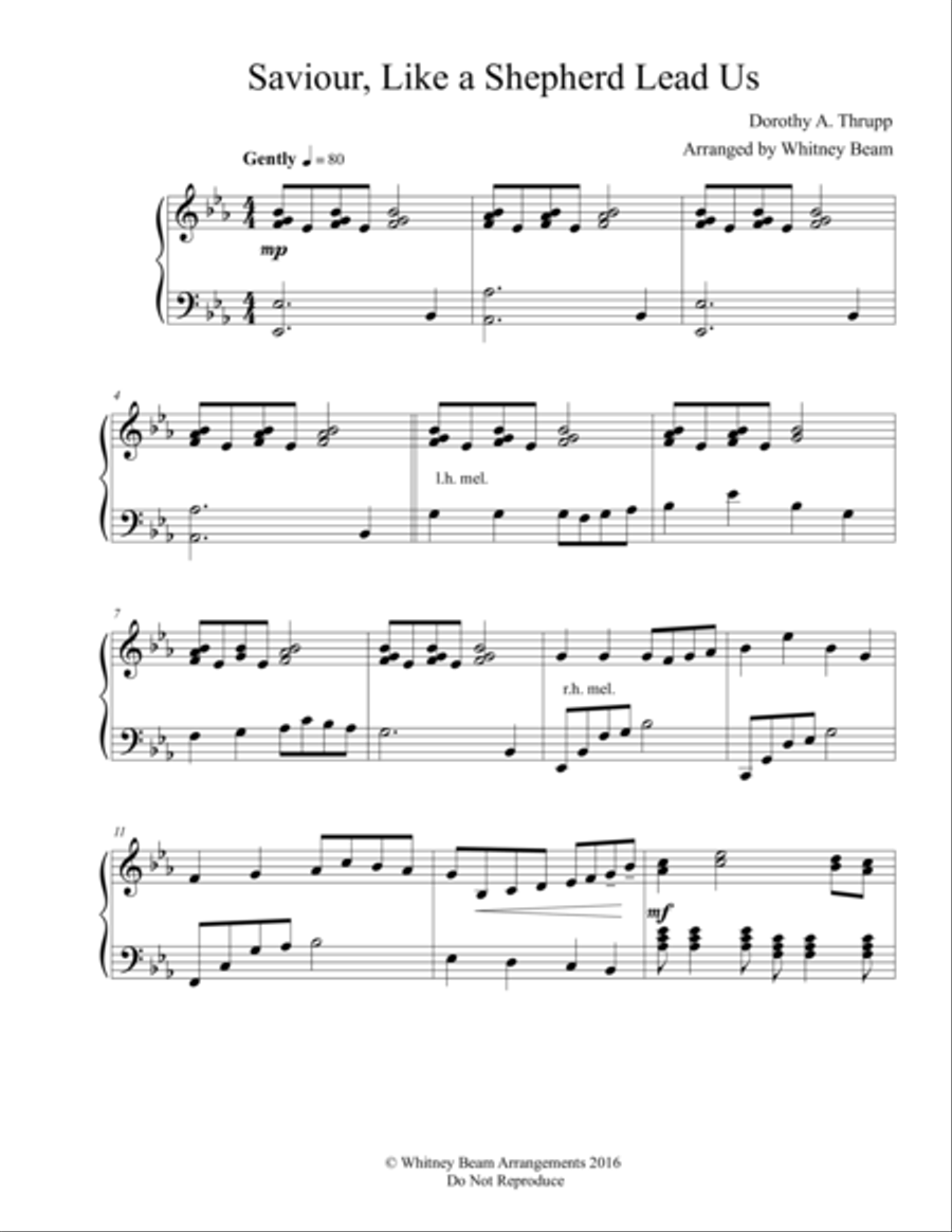 Saviour, Like a Shepherd Lead Us Piano Solo scores gallery preview page 1