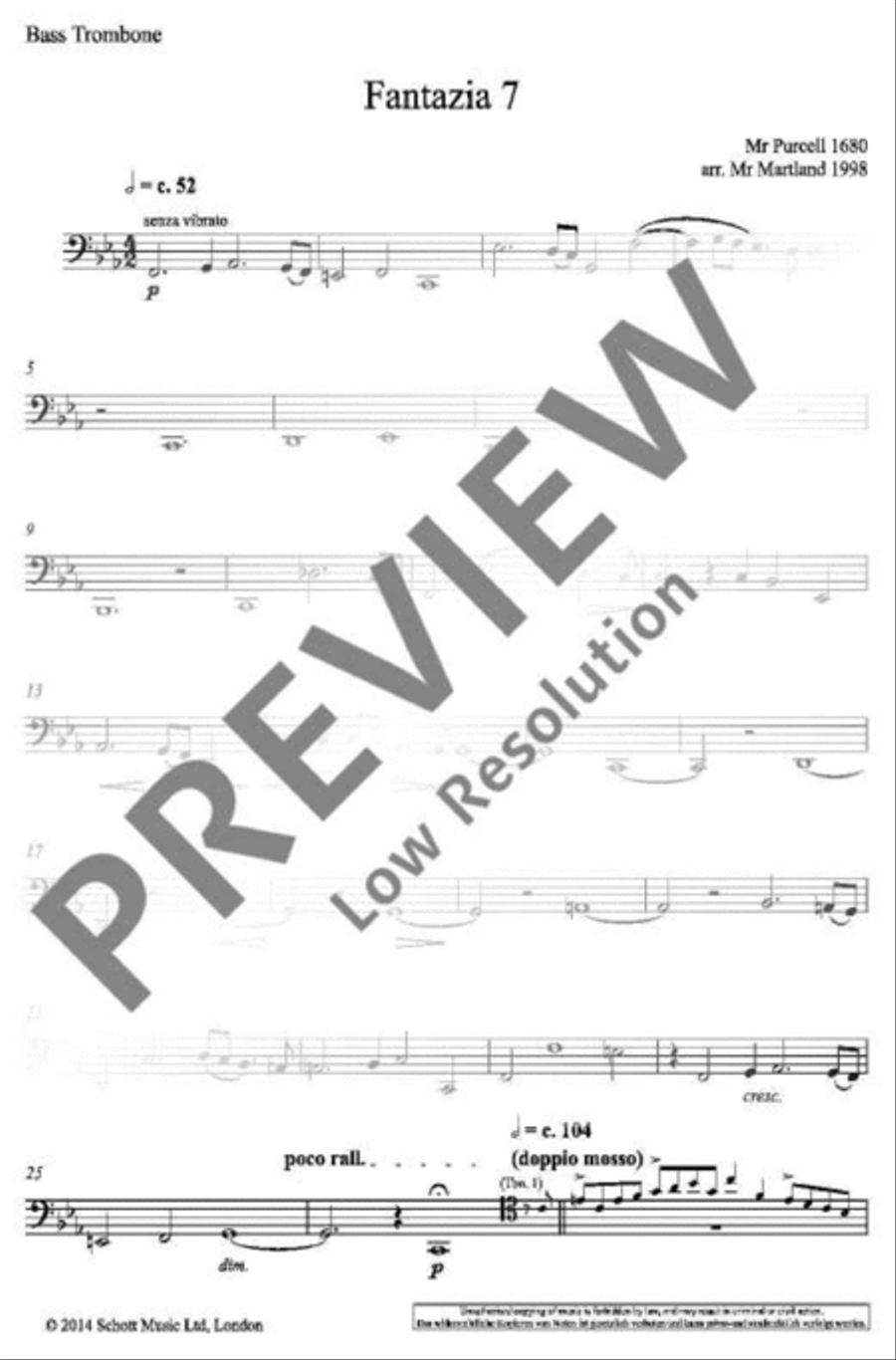 Fantazia 7 Trombone Quartet scores gallery preview page 14
