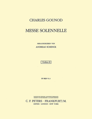 Book cover for Messe solennelle en l'honneur de Sainte Cécile (St. Cecilia Mass) (Violin 2 Part)