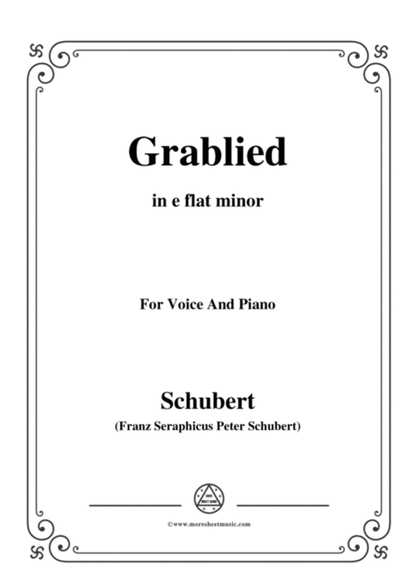 Schubert-Grablied,in e flat minor,D.218,for Voice and Piano image number null