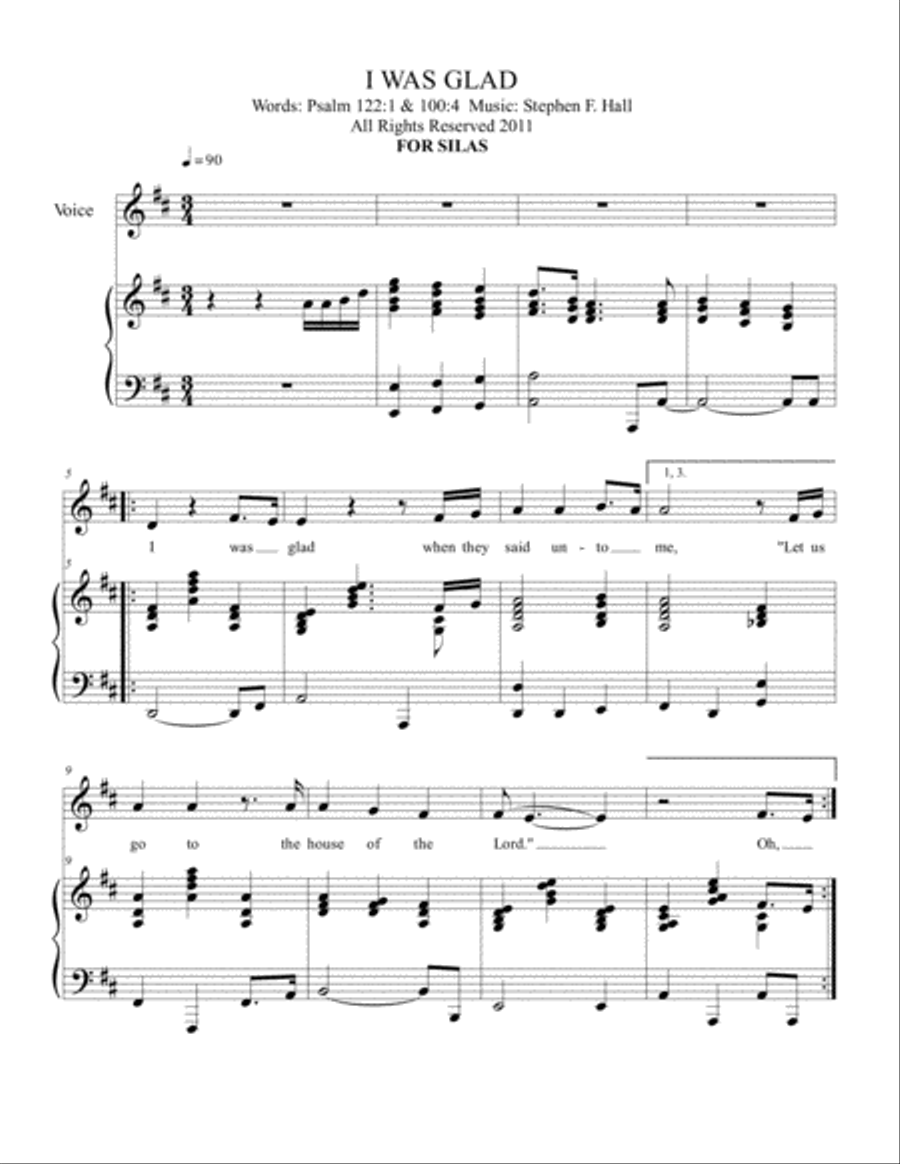 I Was Glad Voice scores gallery preview page 1