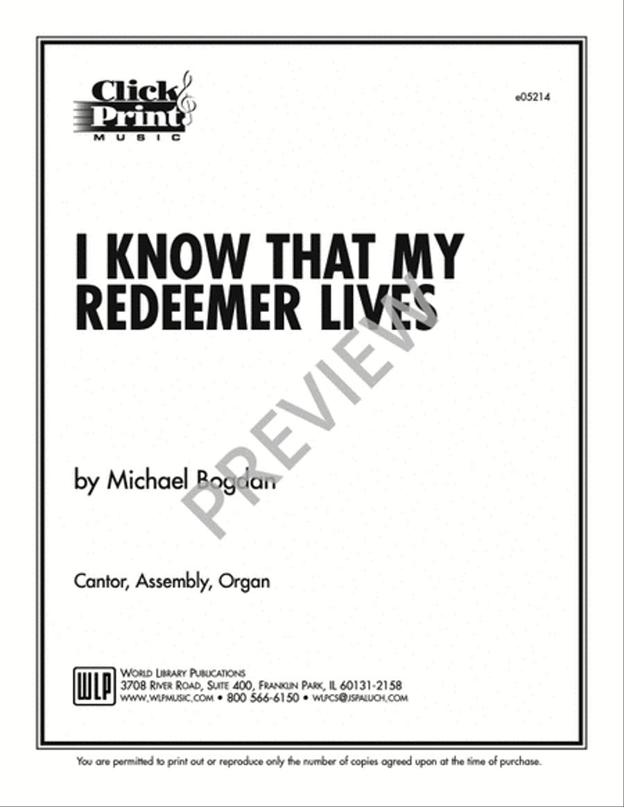 I Know That My Redeemer Lives