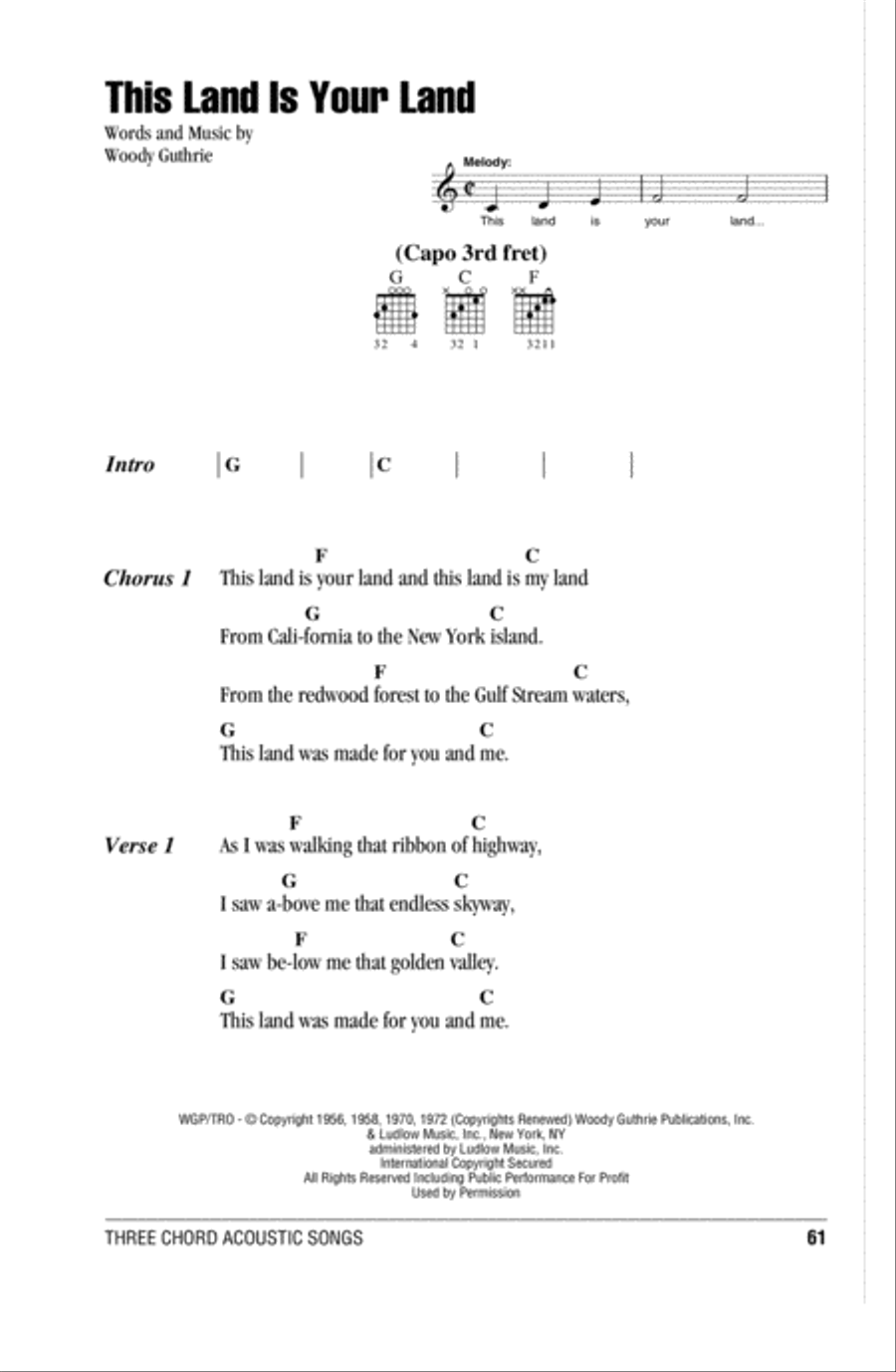 This Land Is Your Land This Land Is Your Land Acoustic Guitar scores gallery preview page 1
