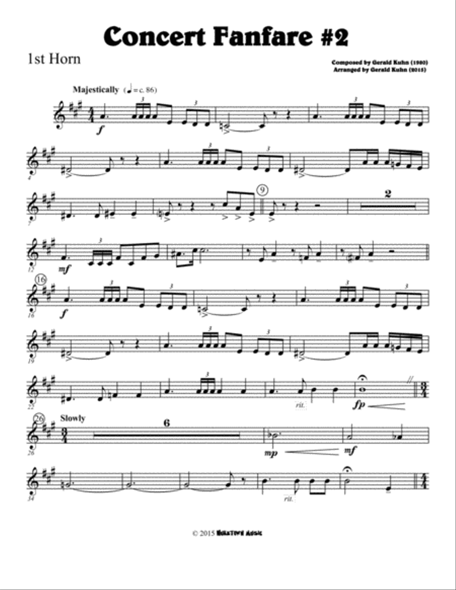 Concert Fanfare #2 Brass Ensemble scores gallery preview page 3