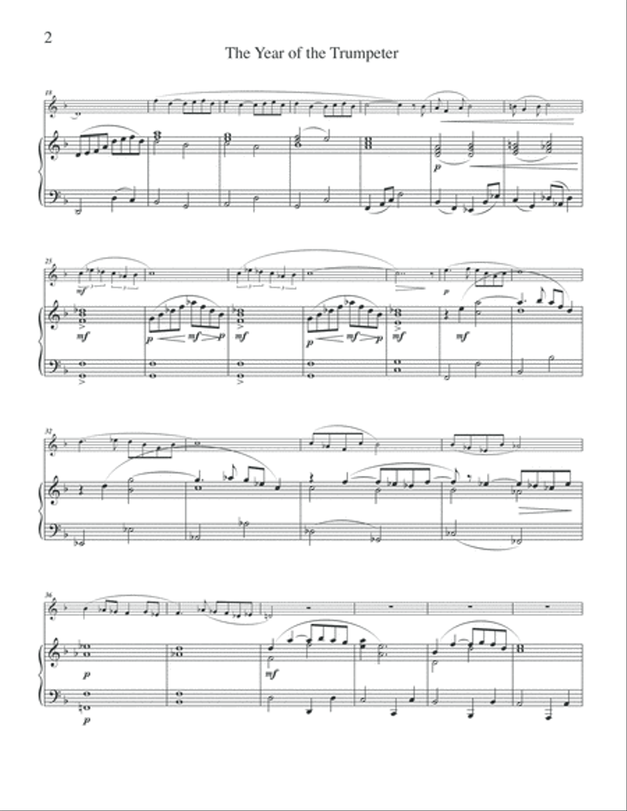 The Year of the Trumpeter (piano reduction) Trumpet Solo scores gallery preview page 6