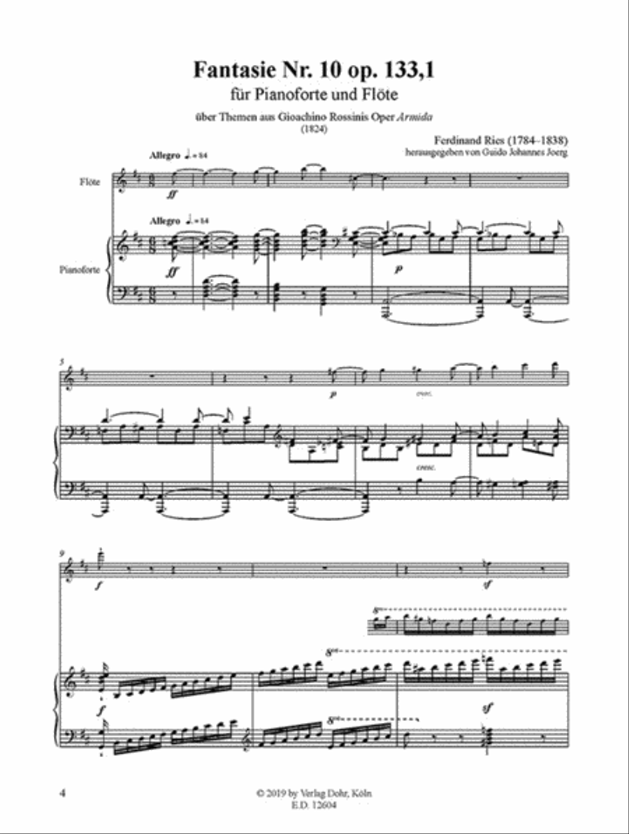 Fantasie Nr. 10 für Pianoforte und Flöte op. 133,1 (über Themen aus Rossinis Oper 