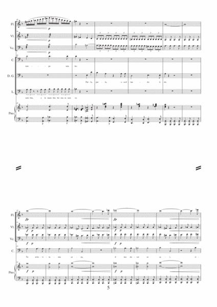 "Don Giovanni, a cenar teco" (Mozart) - arr. for flute, violin, cello, piano and vocals (Baritone, B