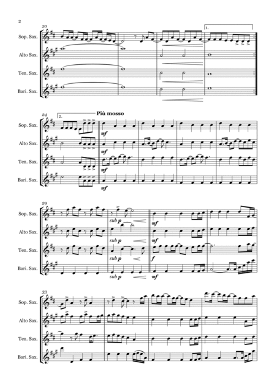 This Is Me Saxophone Quartet scores gallery preview page 2