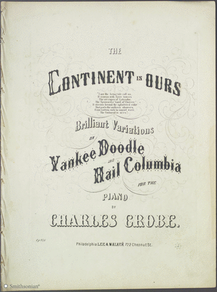 Book cover for The Continent is Ours - Brilliant Variations on Yankee Doodle and Hail Columbia