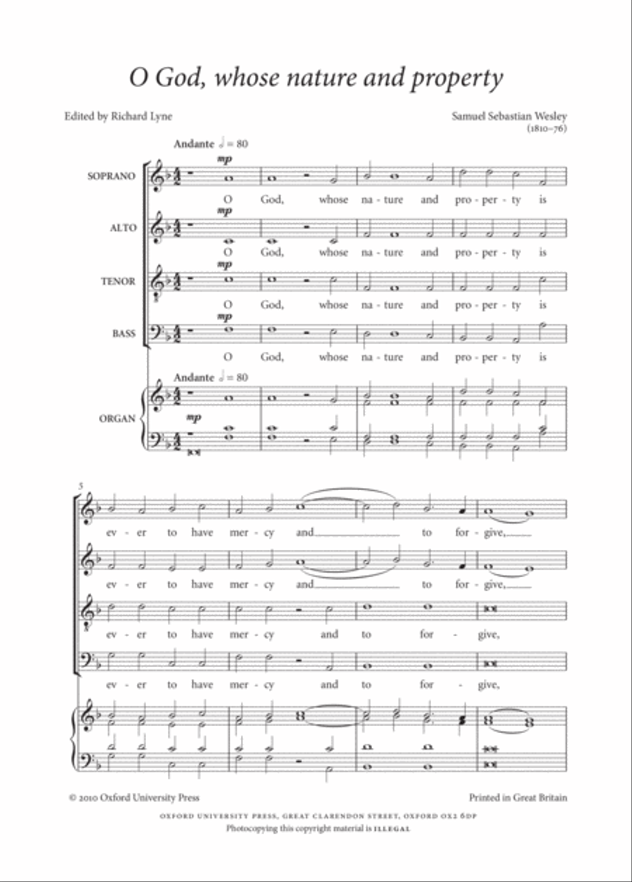 O God whose nature and property 4-Part scores gallery preview page 2