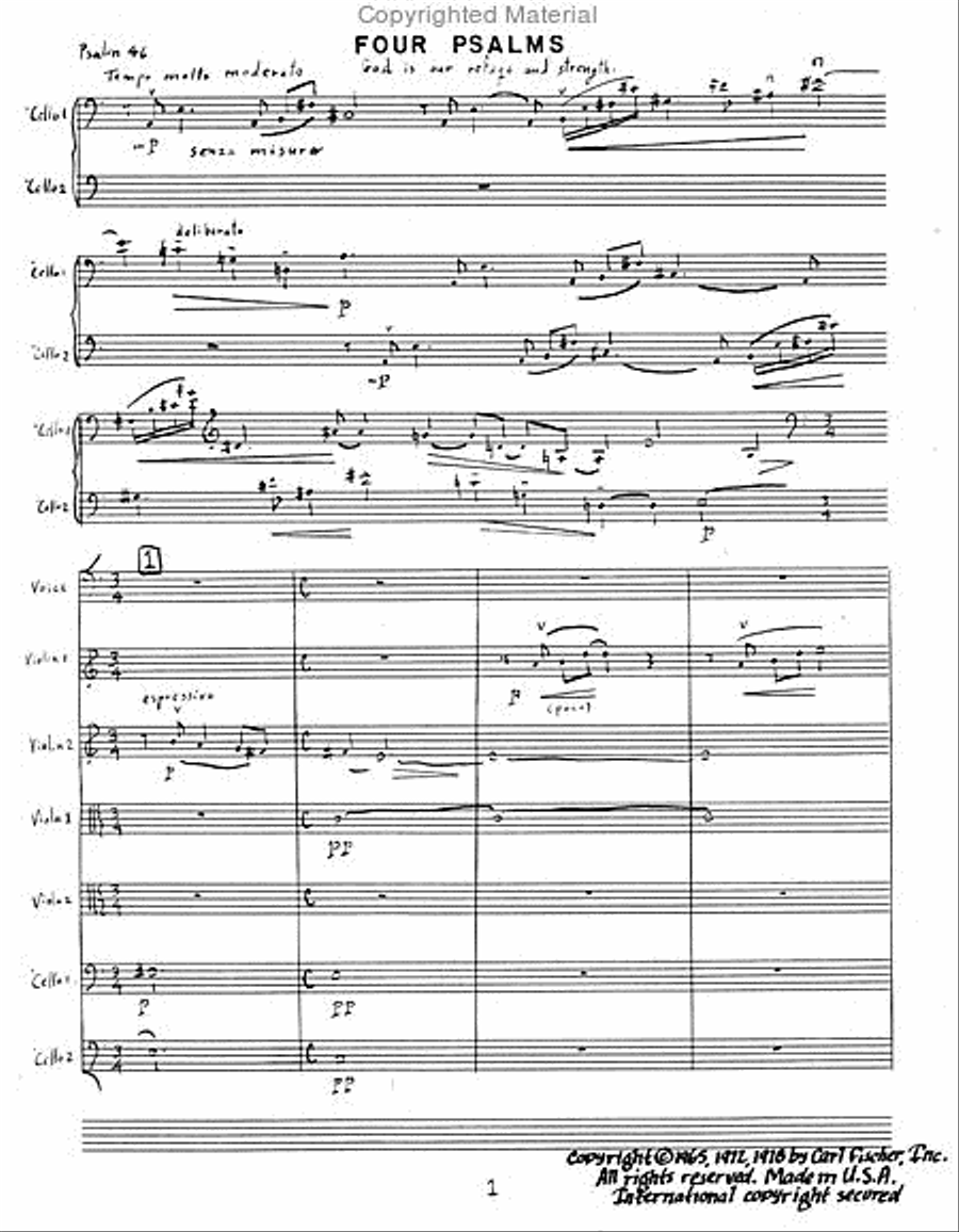 Four Psalms,Op. 50 Baritone Voice scores gallery preview page 2