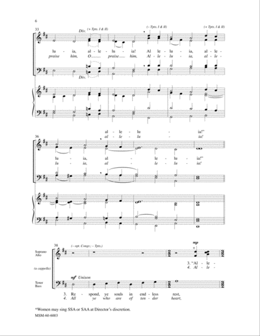 Ye Watchers and Ye Holy Ones All Creatures of Our God and King SSATB scores gallery preview page 4