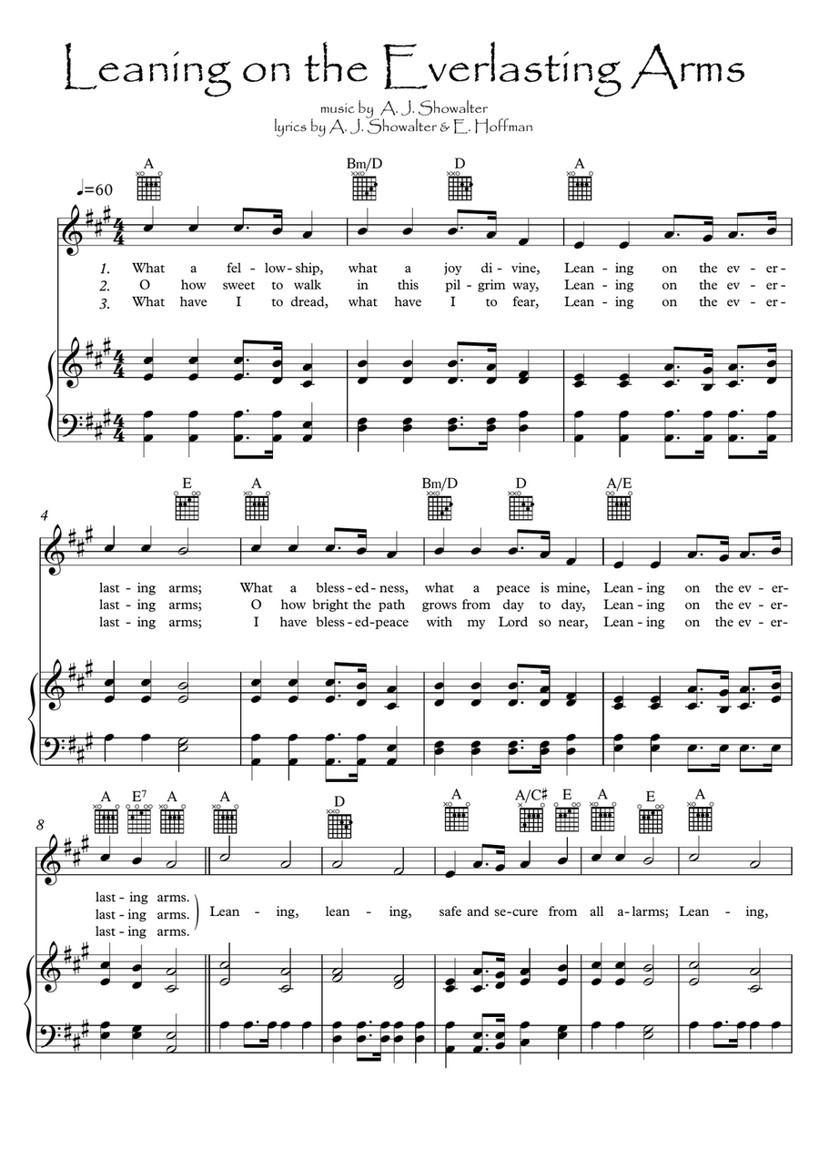 Leaning on the Everlasting Arms Voice scores gallery preview page 1