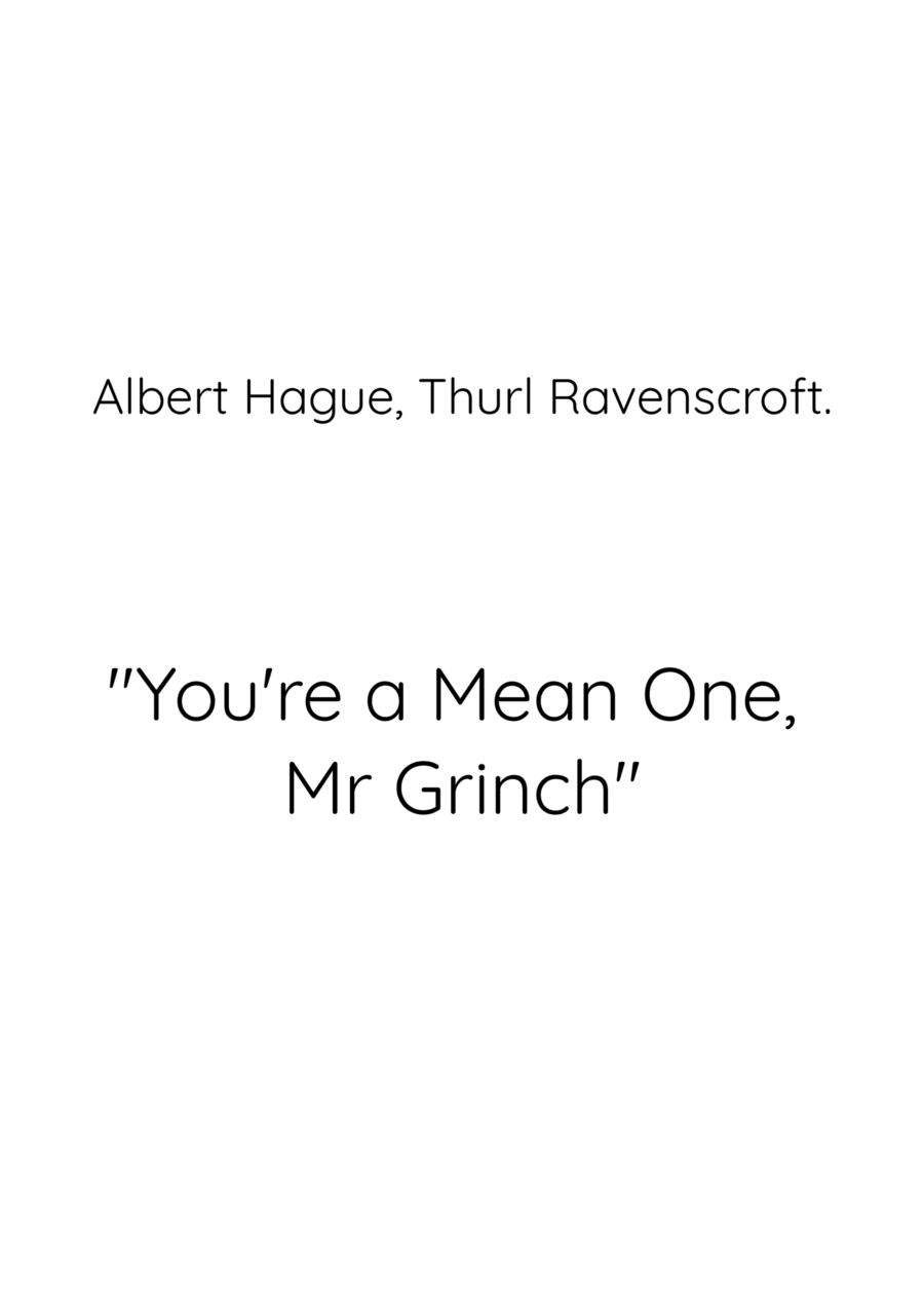 You're A Mean One, Mr. Grinch Voice scores gallery preview page 1