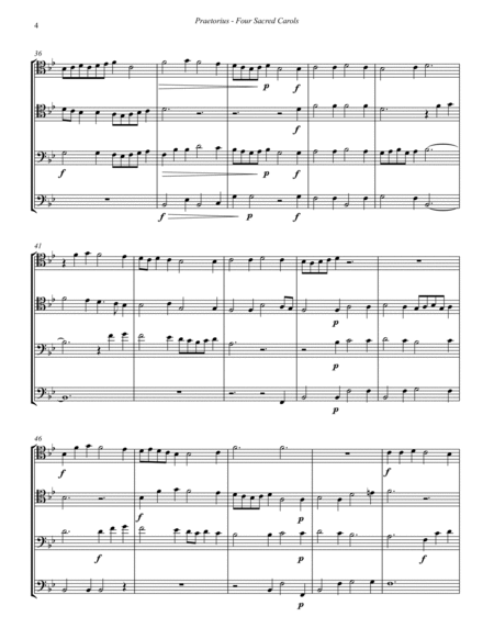 Four Sacred Christmas Carols for Trombone Quartet Ensemble image number null