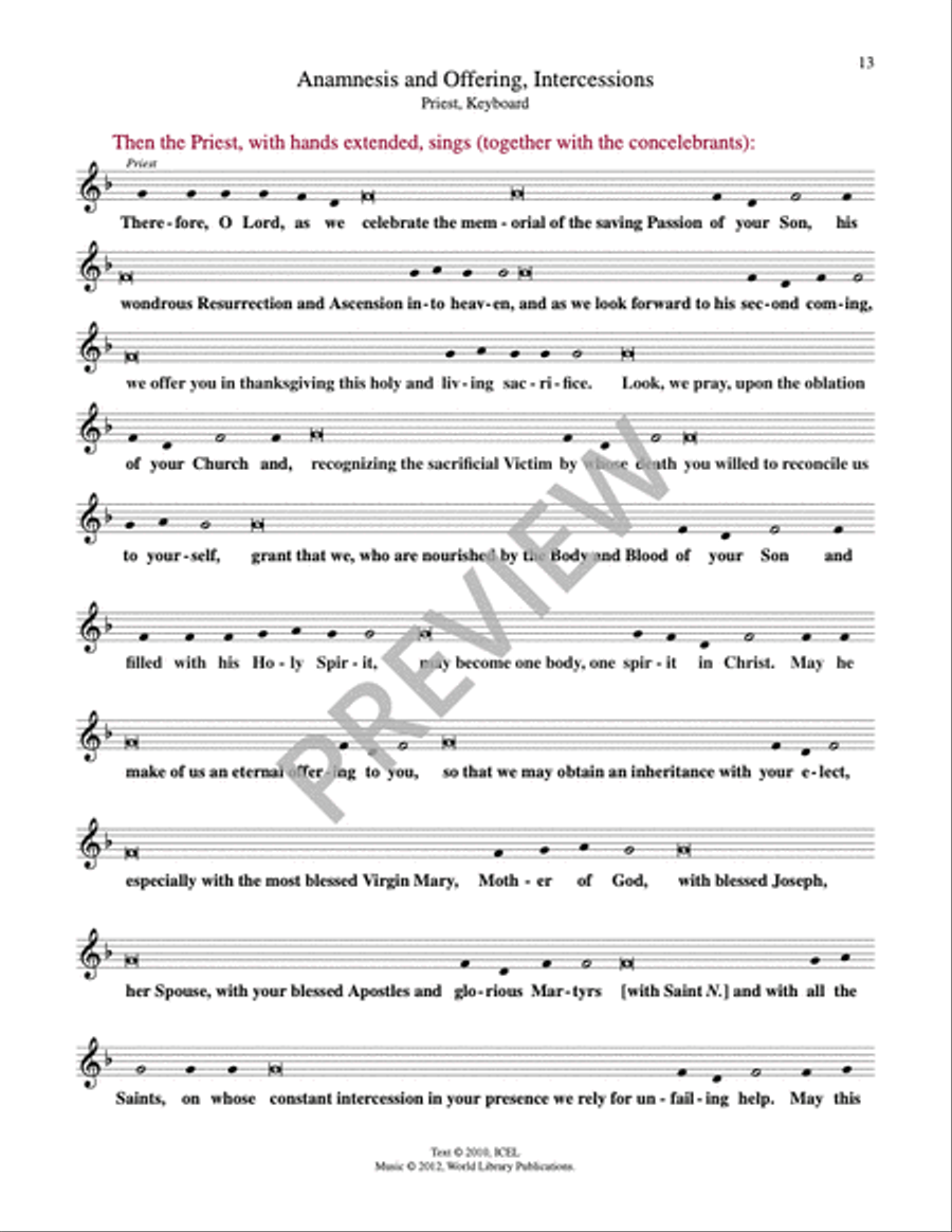 Mass of Awakening-Eucharistic Prayer III-Priest Edition Mass scores gallery preview page 15