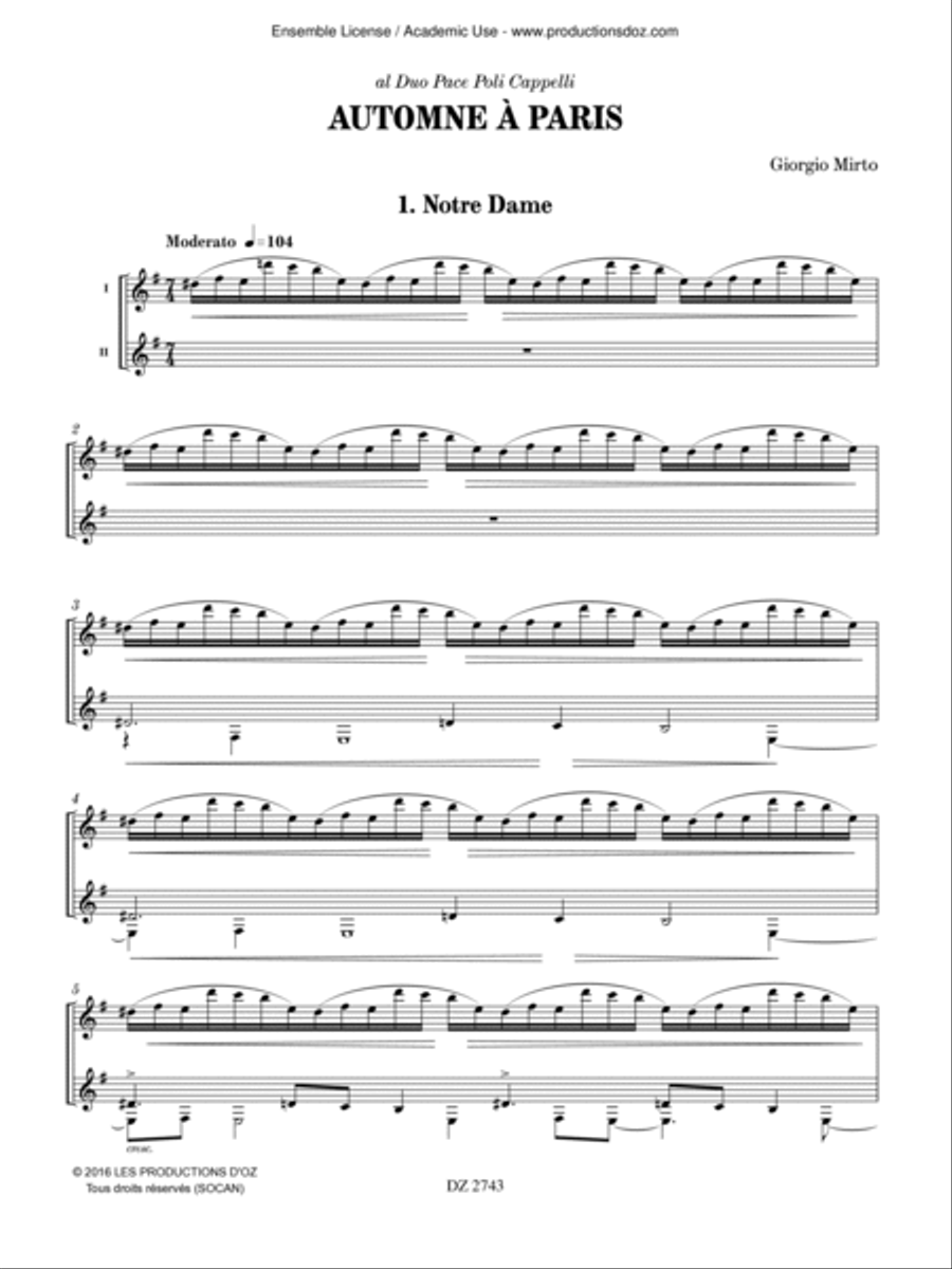 Automne à Paris Automne à Paris Classical Guitar scores gallery preview page 3