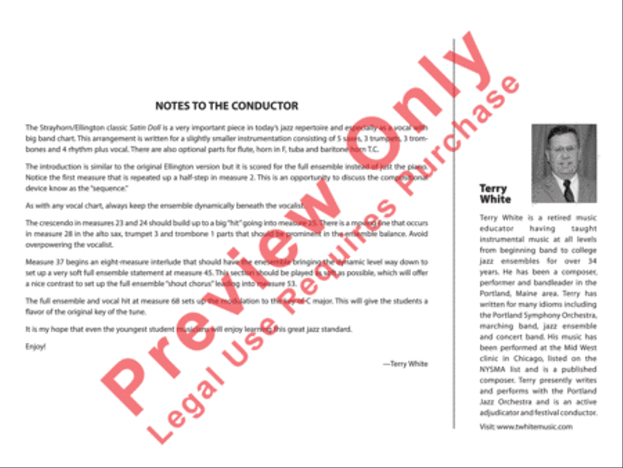 Satin Doll (score only) Satin Doll (score only) Jazz Ensemble scores gallery preview page 3