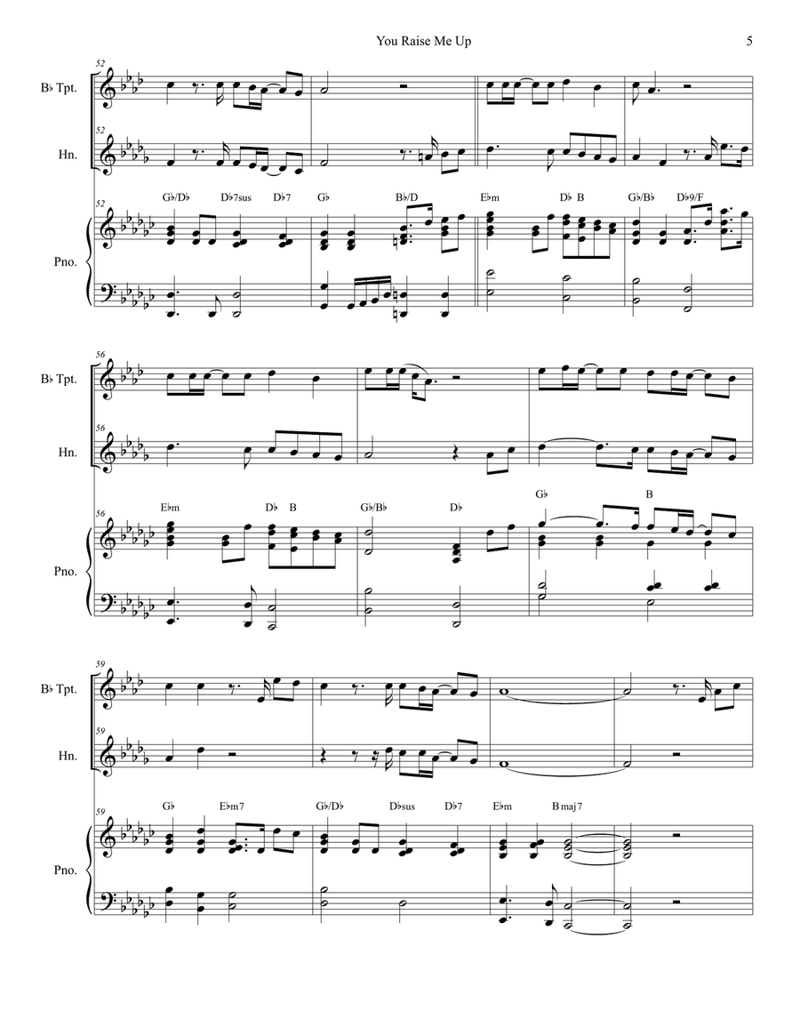 You Raise Me Up You Raise Me Up Brass Duet scores gallery preview page 5