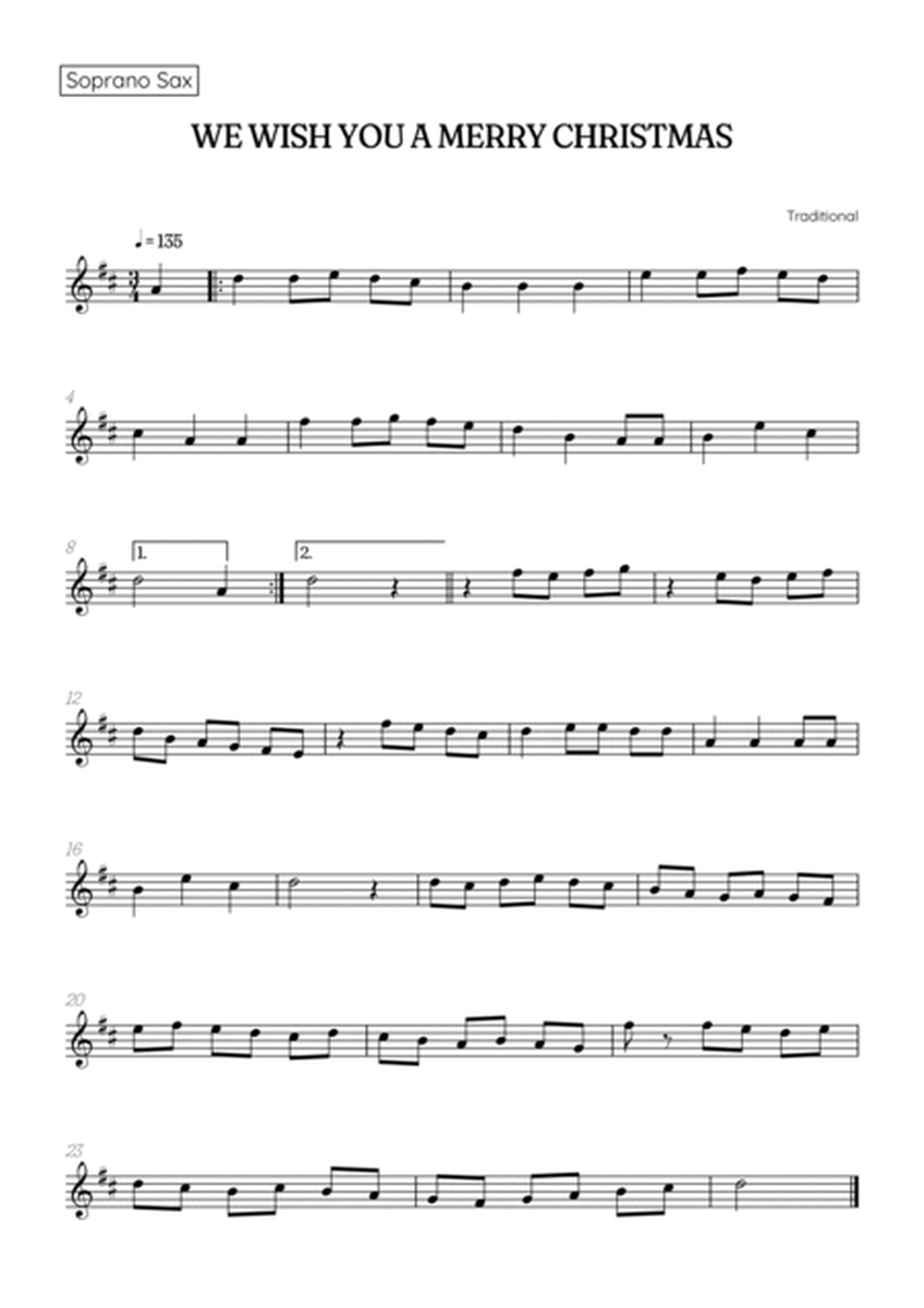 We Wish You a Merry Christmas for Sax Quintet & Piano • easy Christmas sheet music image number null