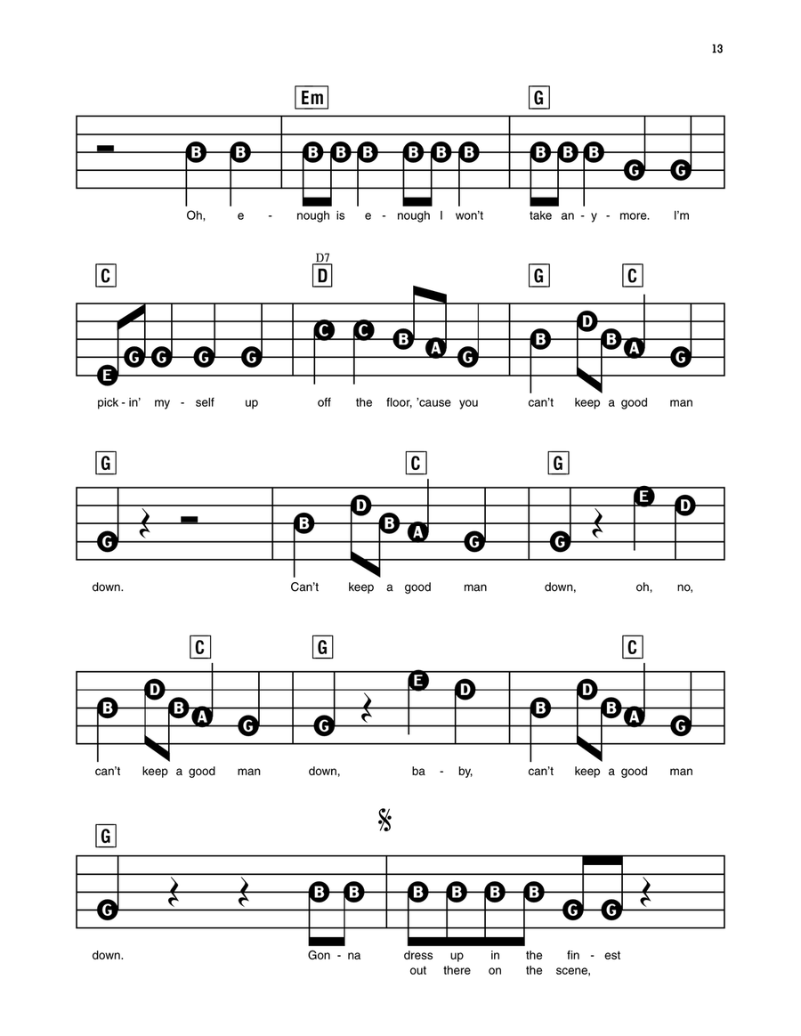 Can't Keep A Good Man Down Electronic Keyboard scores gallery preview page 2