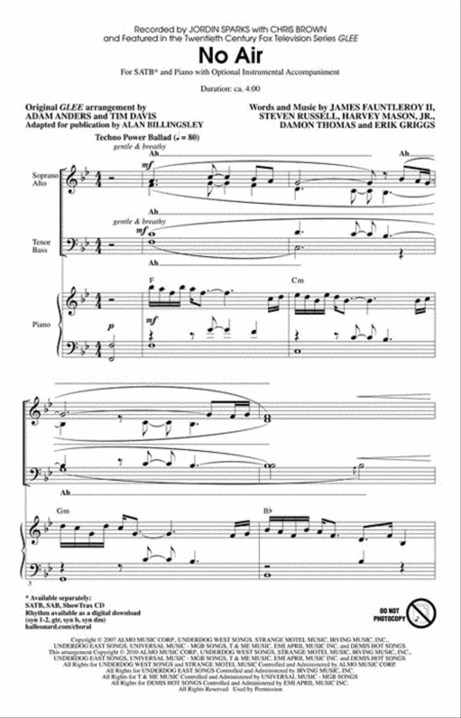 No Air 4-Part scores gallery preview page 2