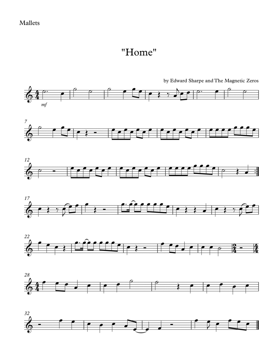 Home Home Percussion Ensemble scores gallery preview page 1