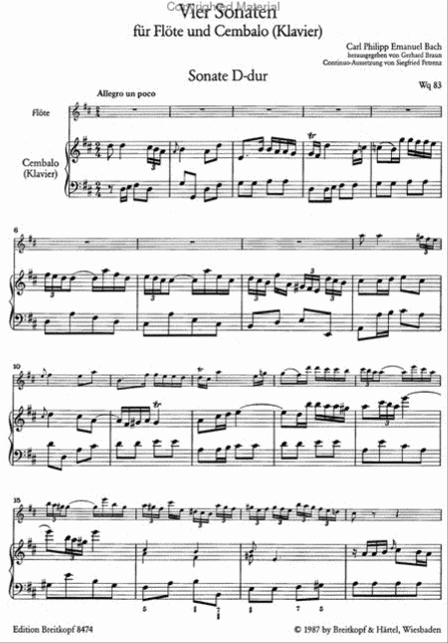 4 Sonatas Flute Solo scores gallery preview page 2