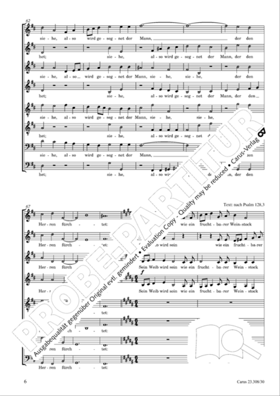 Blessed are all those who fear God (Wohl dem, der den Herren furchtet) SSAATTBB scores gallery preview page 7