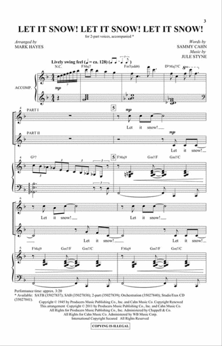 Let It Snow! Let It Snow! Let It Snow! 2-Part scores gallery preview page 2