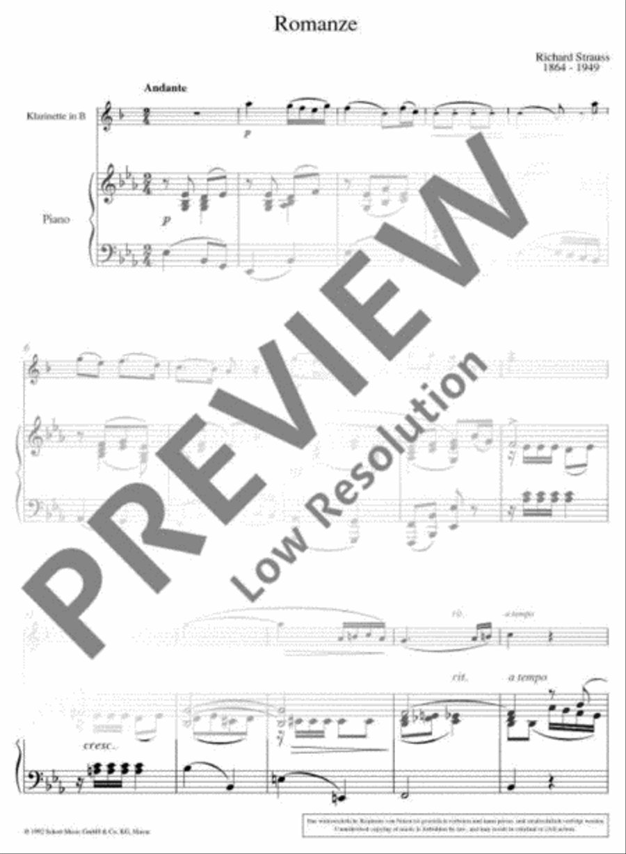 Romance Eb major Clarinet scores gallery preview page 7