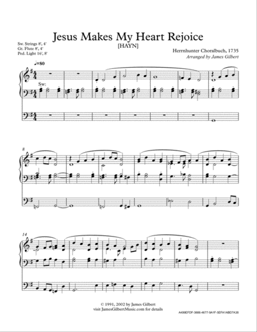 Jesus Makes My Heart Rejoice Organ Solo scores gallery preview page 2