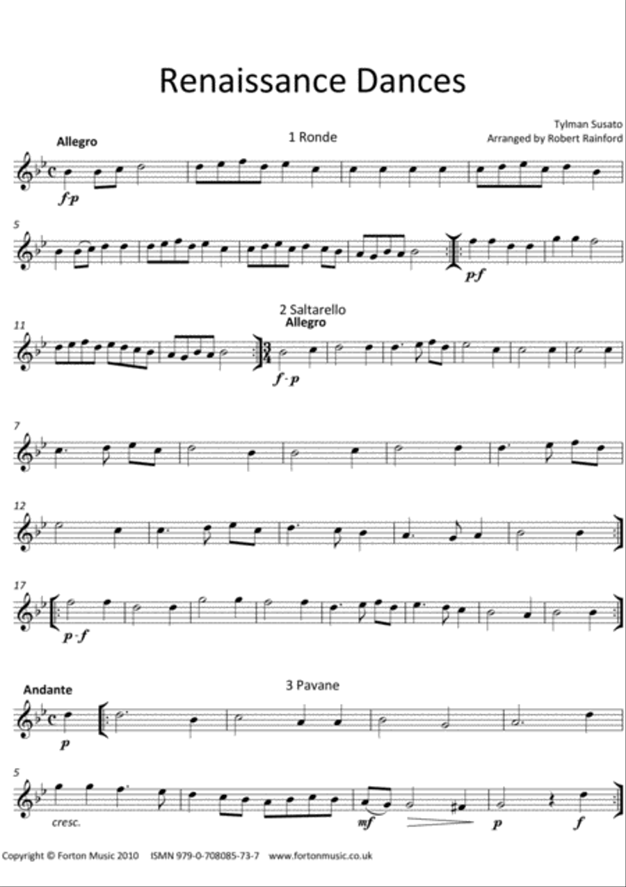 Renaissance Dances Saxophone Ensemble scores gallery preview page 6