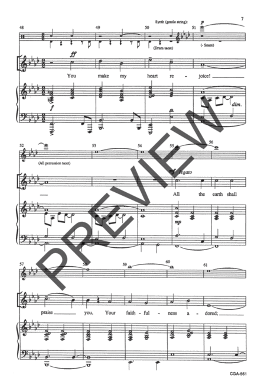 I Give You Thanks Unison Choir scores gallery preview page 7