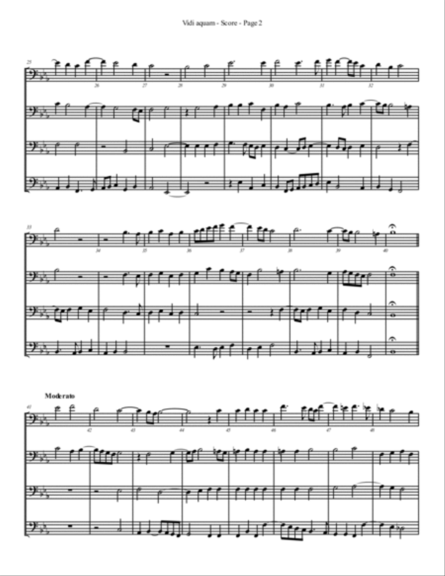 Vidi Aquam for Trombone or Low Brass Quartet Brass Quartet scores gallery preview page 2
