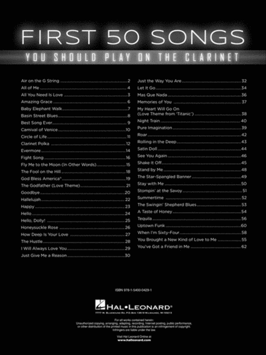 First 50 Songs You Should Play on the Clarinet