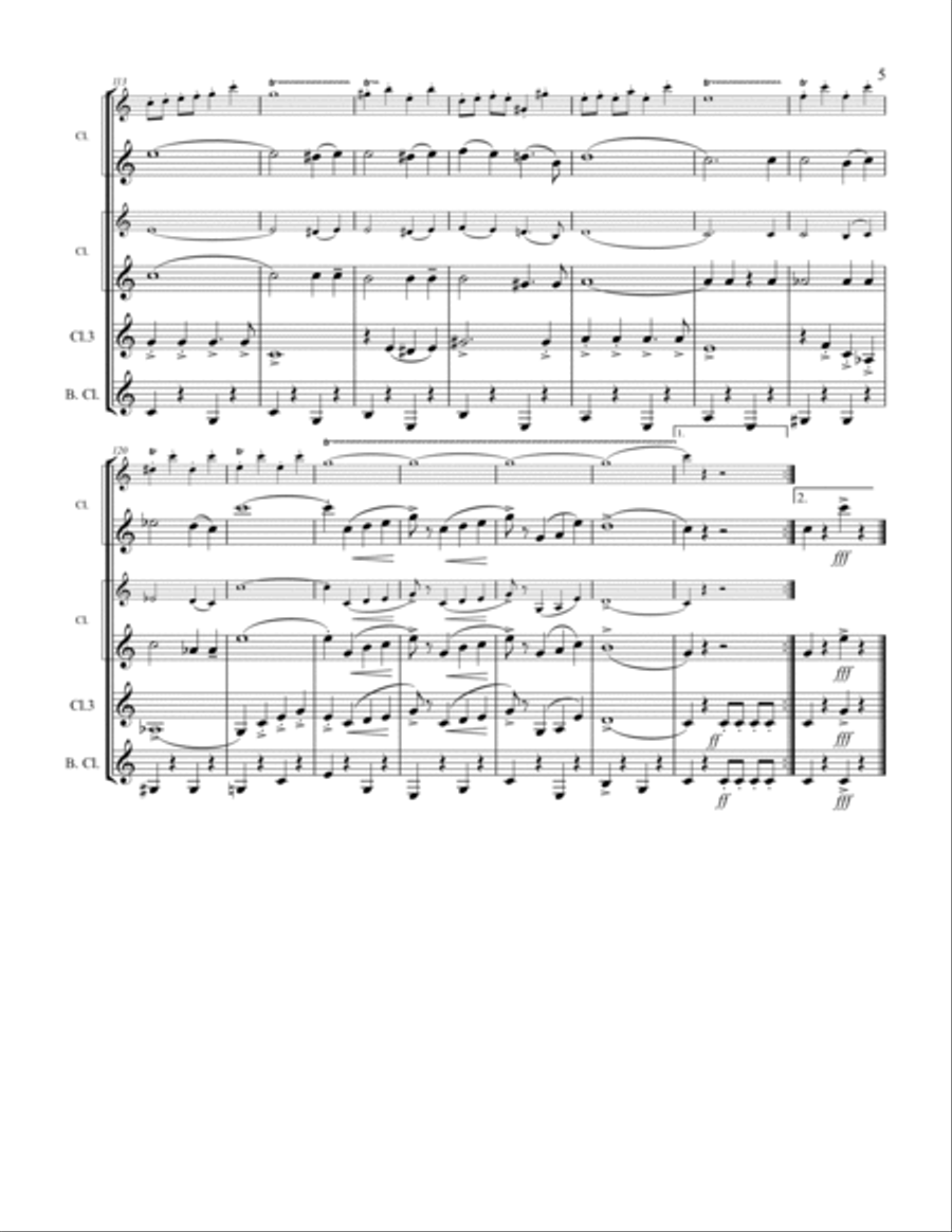 March - The Stars and Stripes Forever (for Clarinet Quartet) Clarinet Quartet scores gallery preview page 6