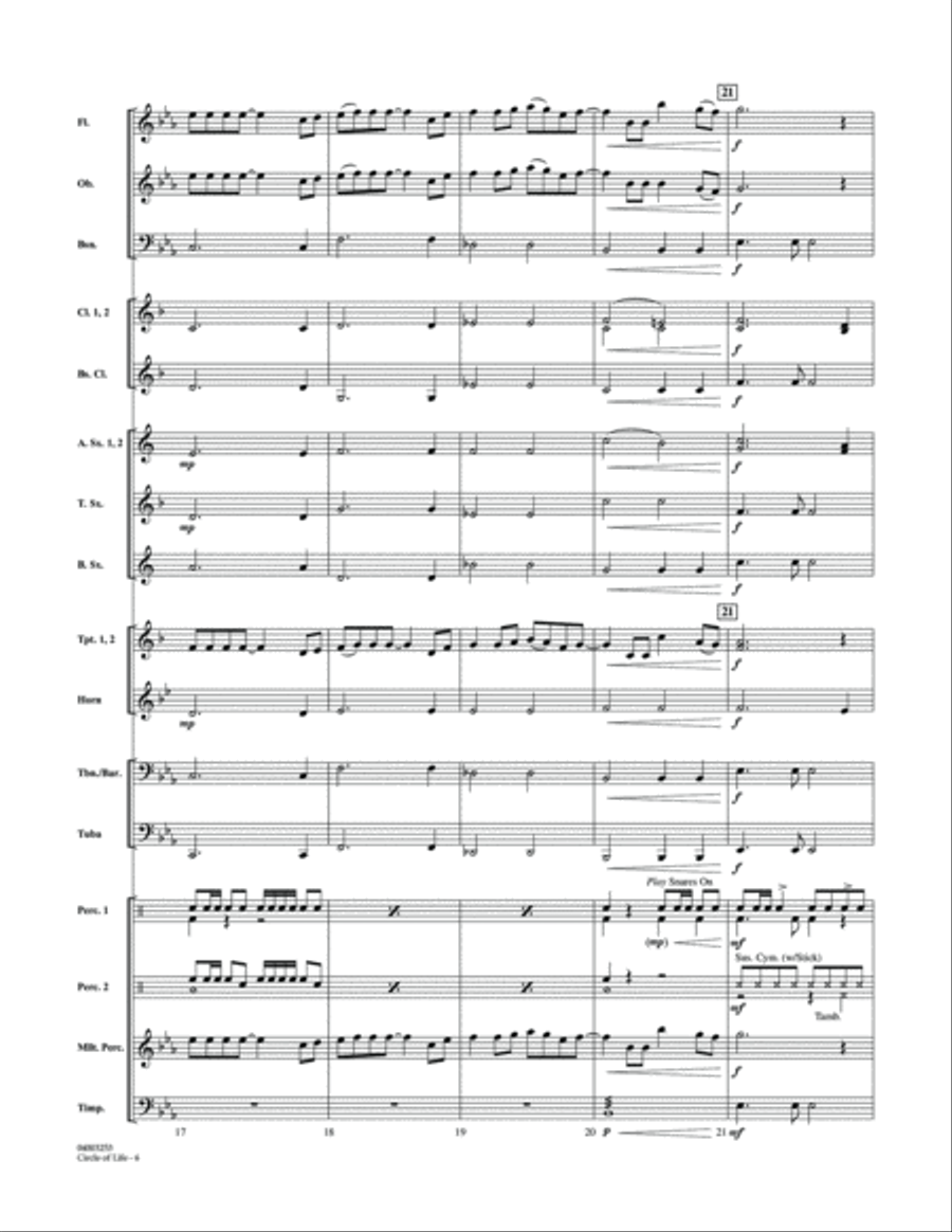 Circle of Life (from The Lion King) (arr. Michael Sweeney) - Full Score Concert Band scores gallery preview page 5