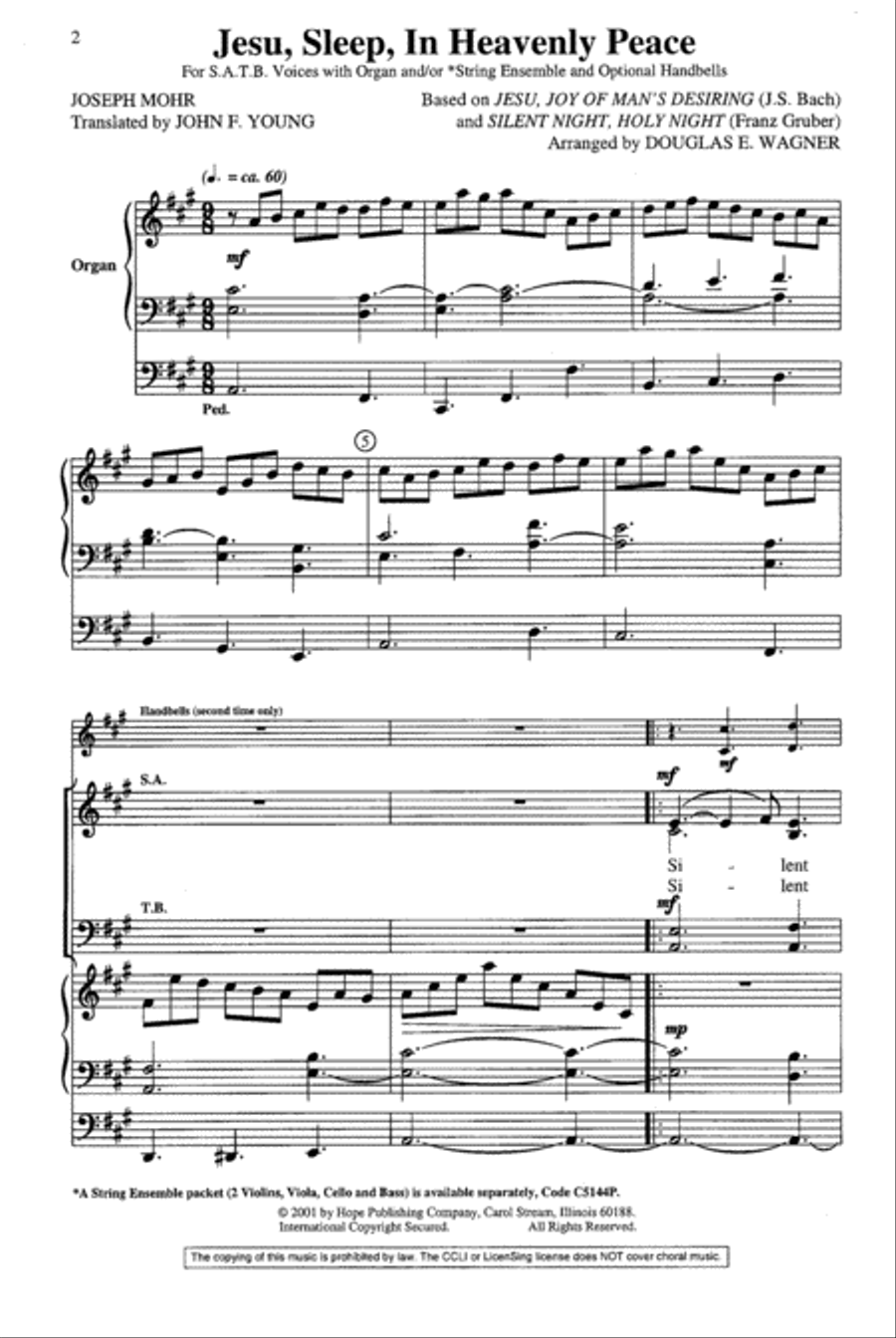 Jesu, Sleep, in Heavenly Peace 4-Part scores gallery preview page 2