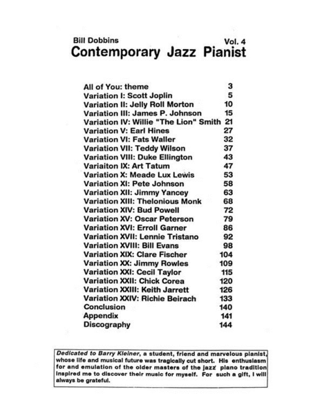 The Contemporary Jazz Pianist Vol. 4
