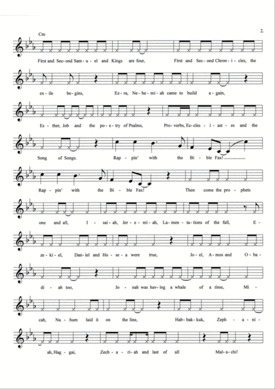 Rappin' With the Bible Fax (lead sheet) Piano, Vocal, Guitar scores gallery preview page 2
