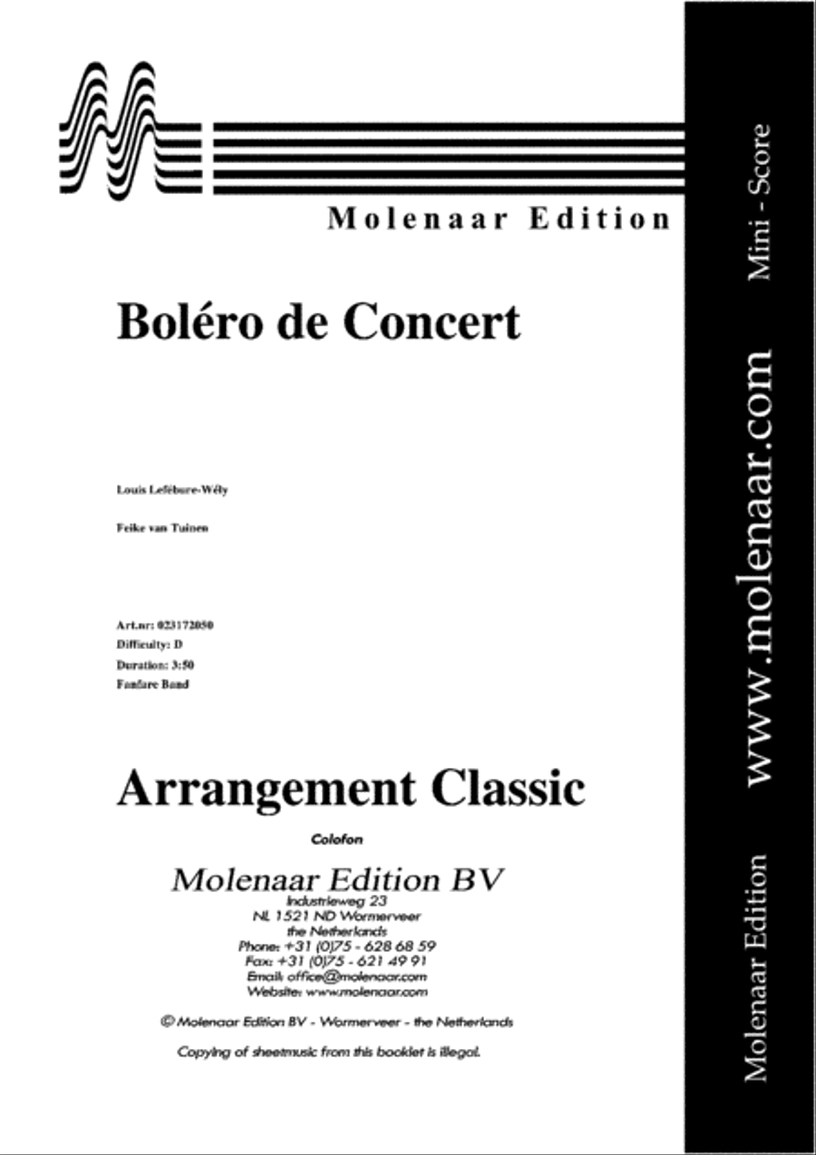 Bolero de Concert Fanfare Band scores gallery preview page 2