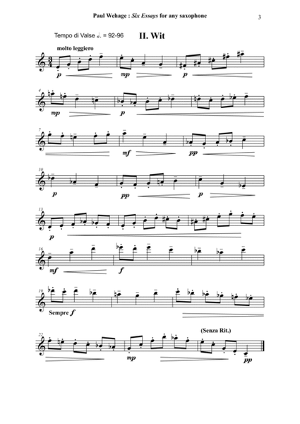 Six Essays for solo saxophone (any)