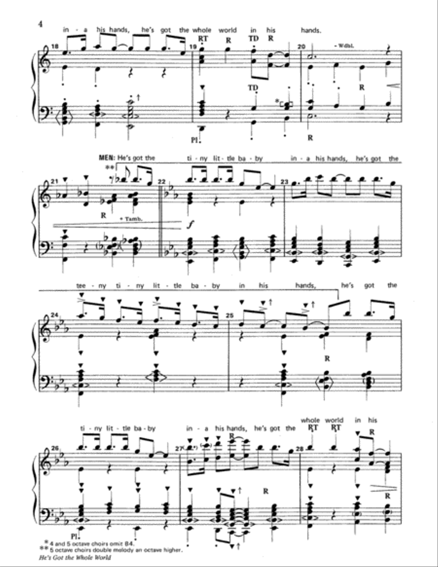 He's Got the Whole World 5-Octaves scores gallery preview page 4