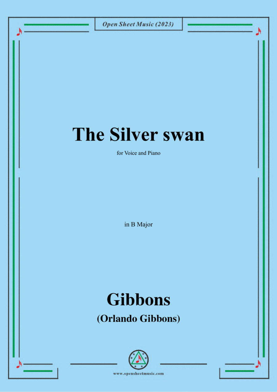 O. Gibbons-The Silver swan,in B Major Voice scores gallery preview page 1