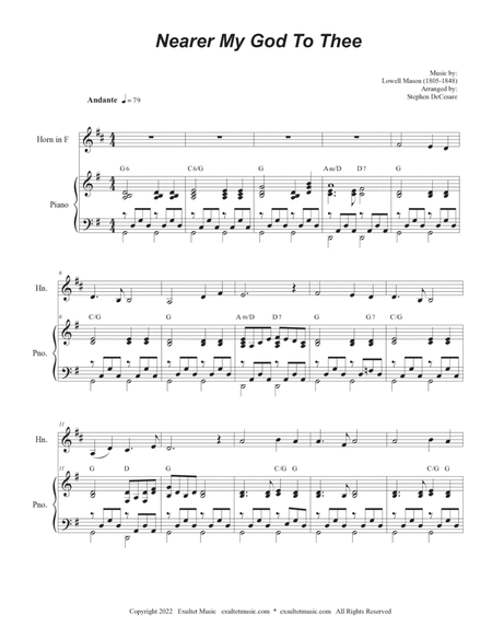 Nearer My God To Thee (French Horn solo and Piano) image number null