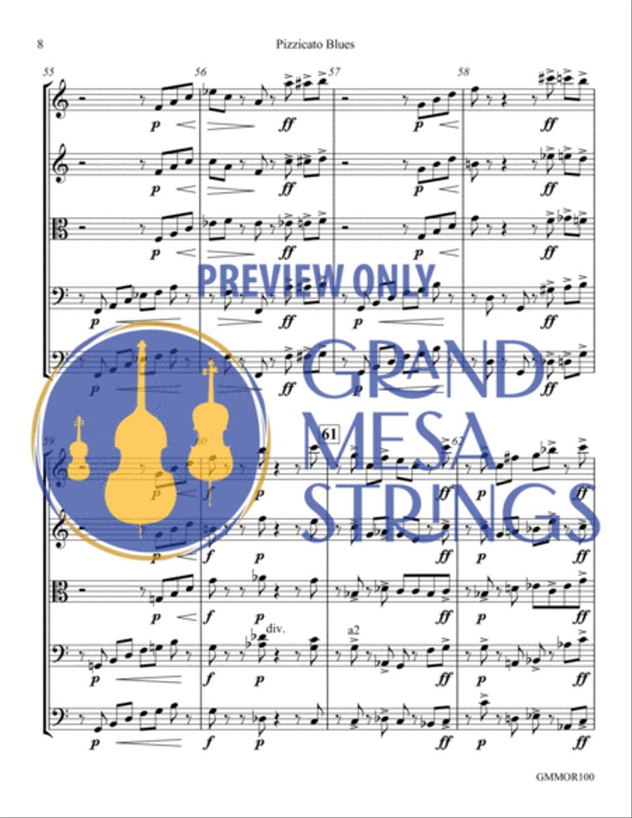 Pizzicato Blues Pizzicato Blues String Orchestra scores gallery preview page 9