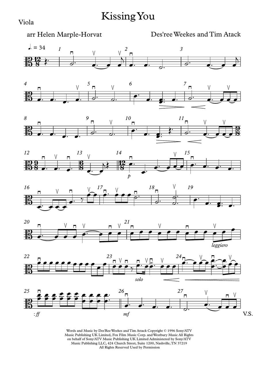 Kissing You String Quartet scores gallery preview page 3
