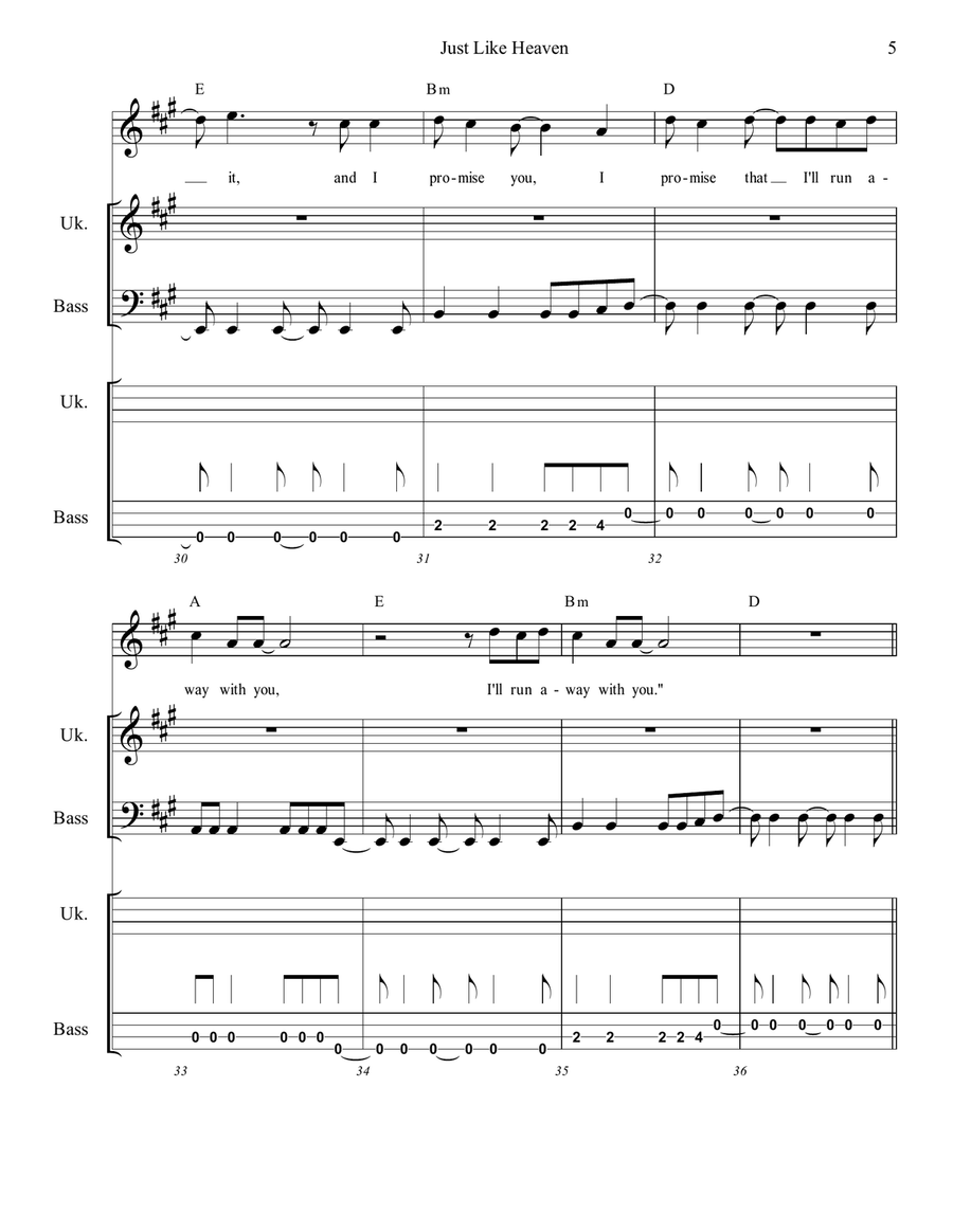 Just Like Heaven Small Ensemble scores gallery preview page 5